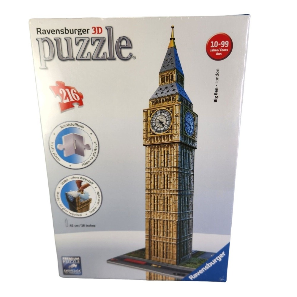 Ravensburger‎ 3D Puzzle Big Ben London 216 Plastic Pieces 16 In Tall New READ